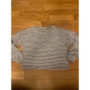Urban Romantics, women's striped crew neck cropped pullover sweater size small